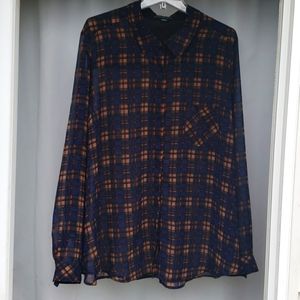 Forever 21+ Sheer Long Sleeve Blouse